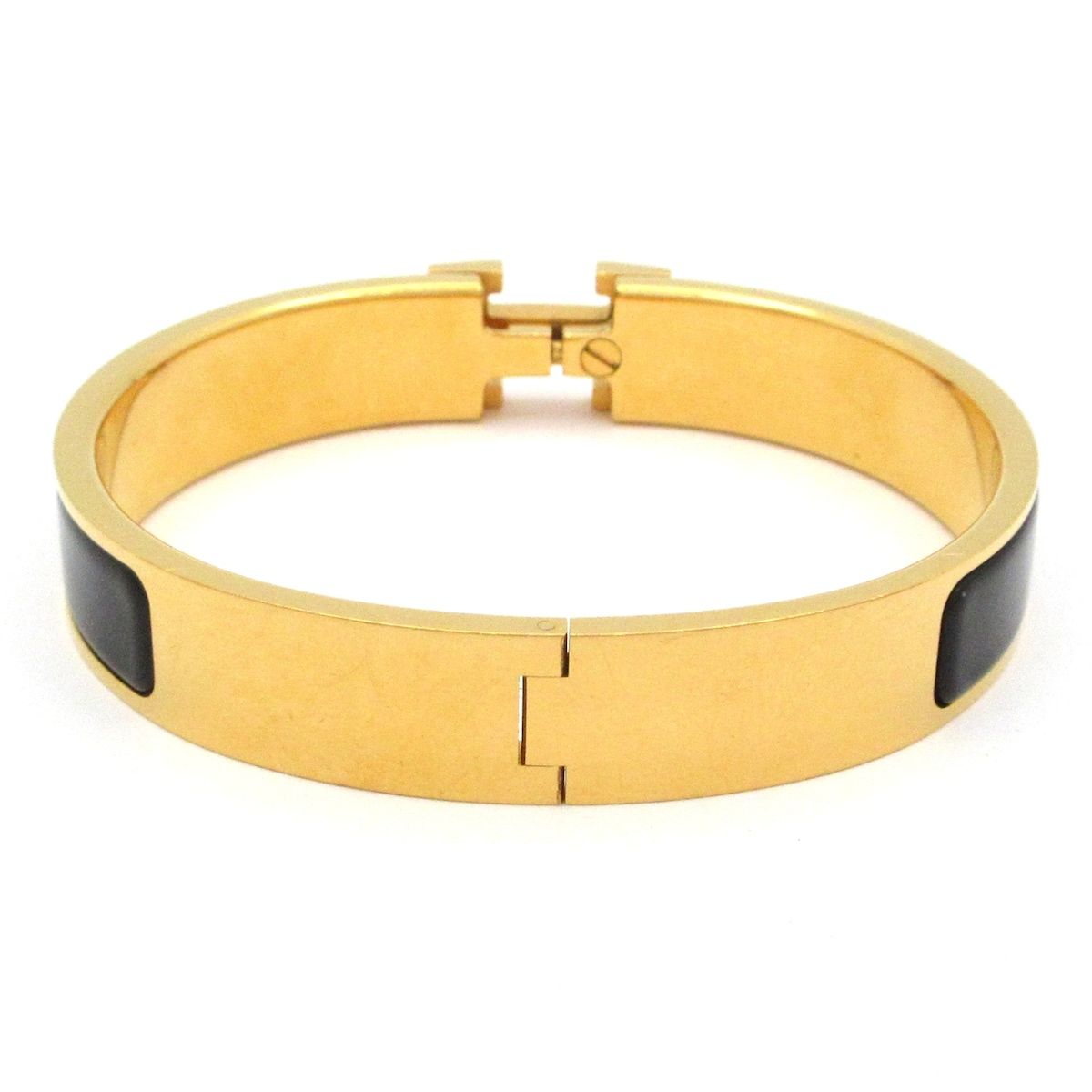 Hermes Bangle Click Gold Black Bracelet — view 3