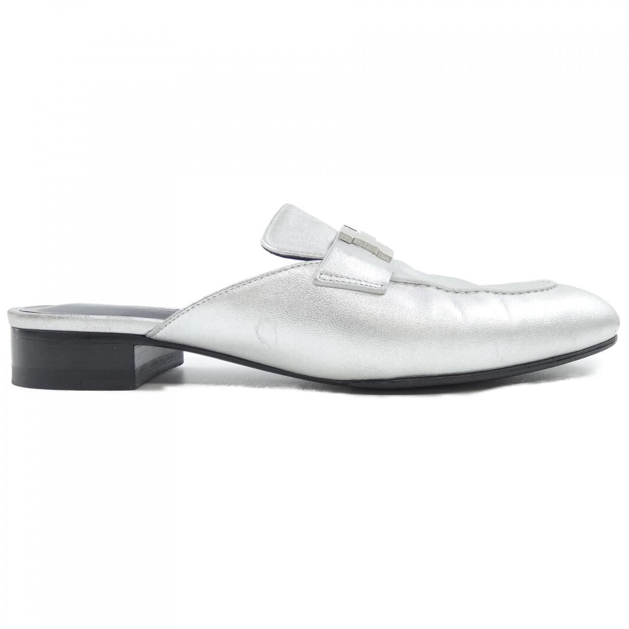 Hermes Trocadero Sandals Silver