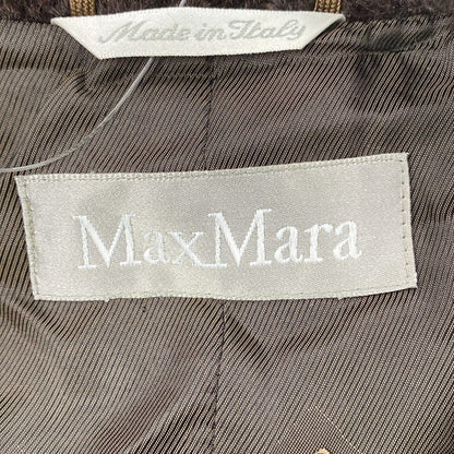 Max Mara Coat 42 M Dark Brown Alpaca Wool Long Sleeve Winter — view 3
