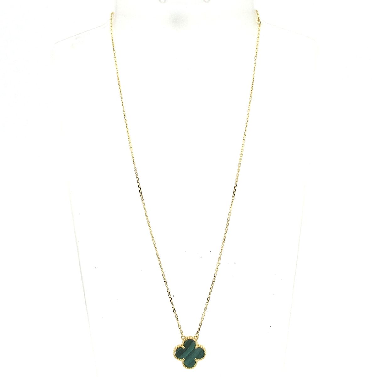 Van Cleef & Arpels Necklace Vintage Alhambra 18k Yellow Gold Malachite 2022.04 — view 2