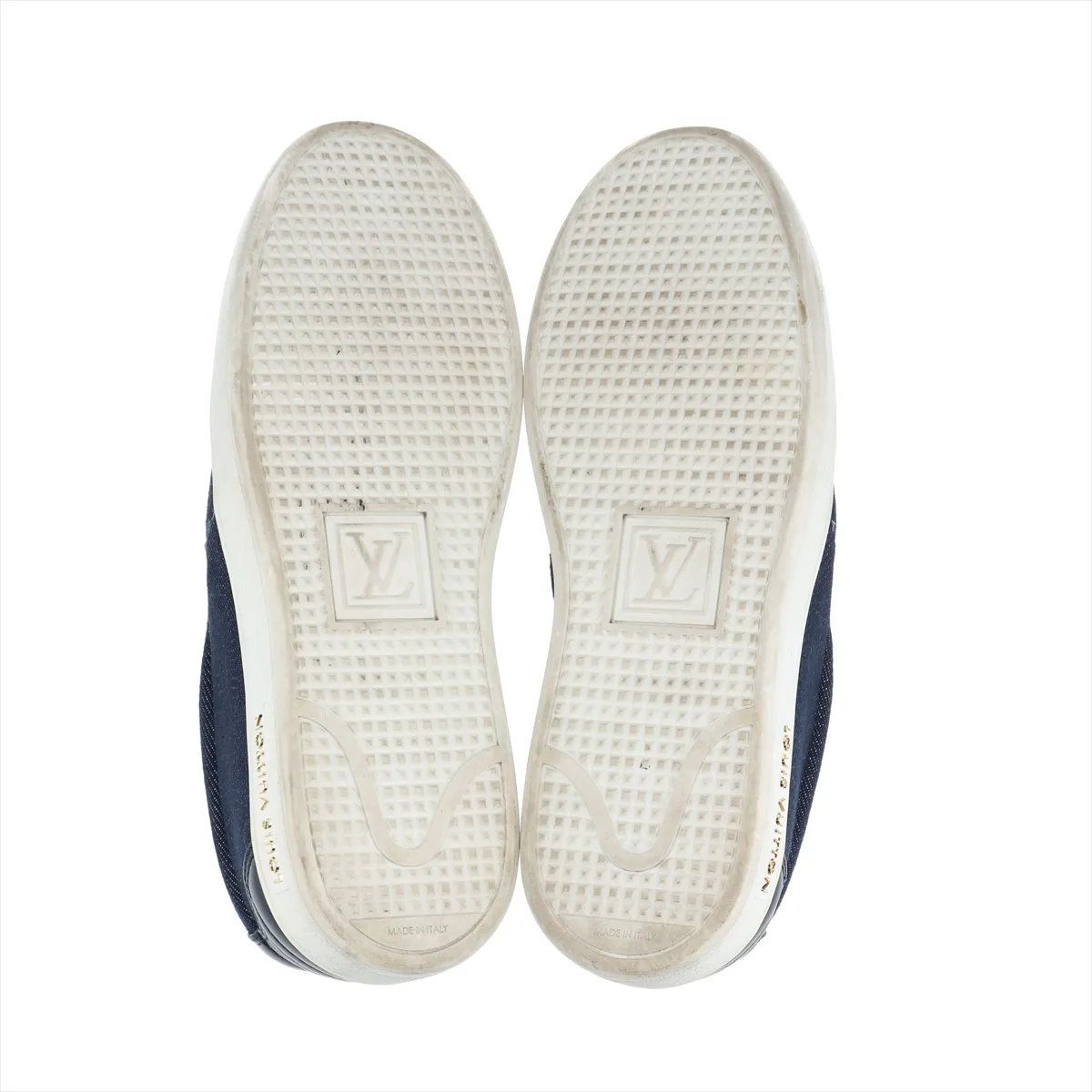 Louis Vuitton Monogram Denim Front Row Line Slip Ons 36.5 Shoes — view 8