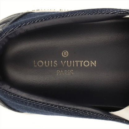 Louis Vuitton Monogram Denim Front Row Line Slip Ons 36.5 Shoes — view 9