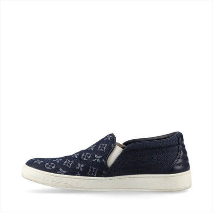 Louis Vuitton Monogram Denim Front Row Line Slip Ons 36.5 Shoes — view 5