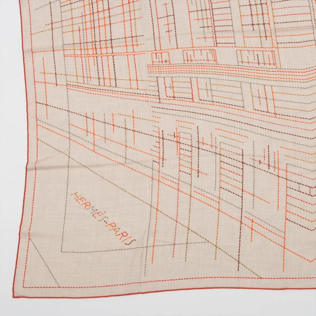Hermes Carre Jean 140 Pique Sellier Series Casisir Scarf — view 5
