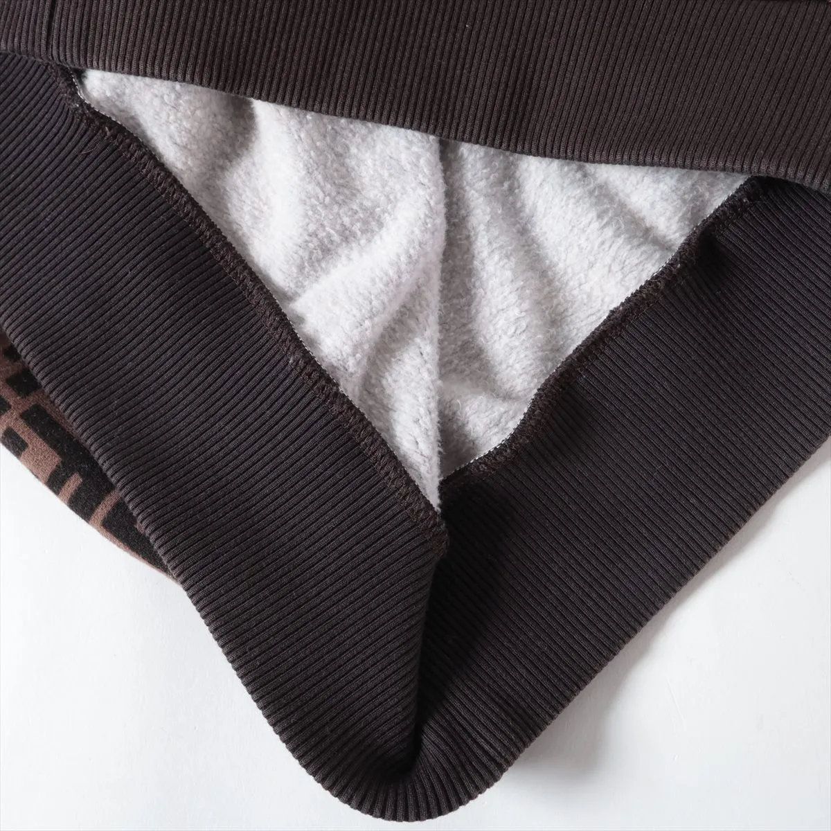 Fendi Tag Zucca FF Pattern Hoodie L Top Brown — view 4
