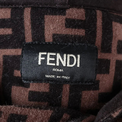 Fendi Tag Zucca FF Pattern Hoodie L Top Brown — view 5