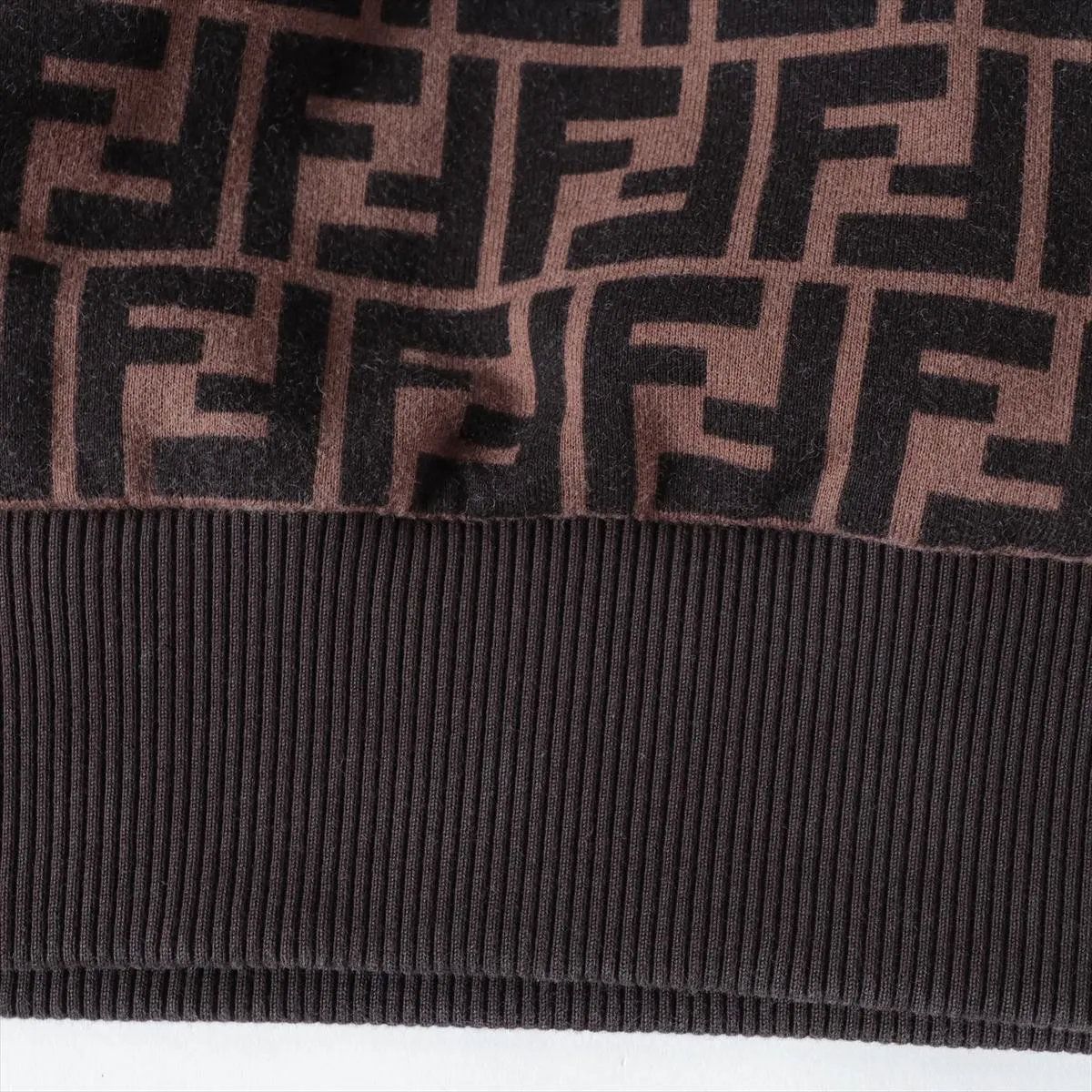 Fendi Tag Zucca FF Pattern Hoodie L Top Brown — view 7