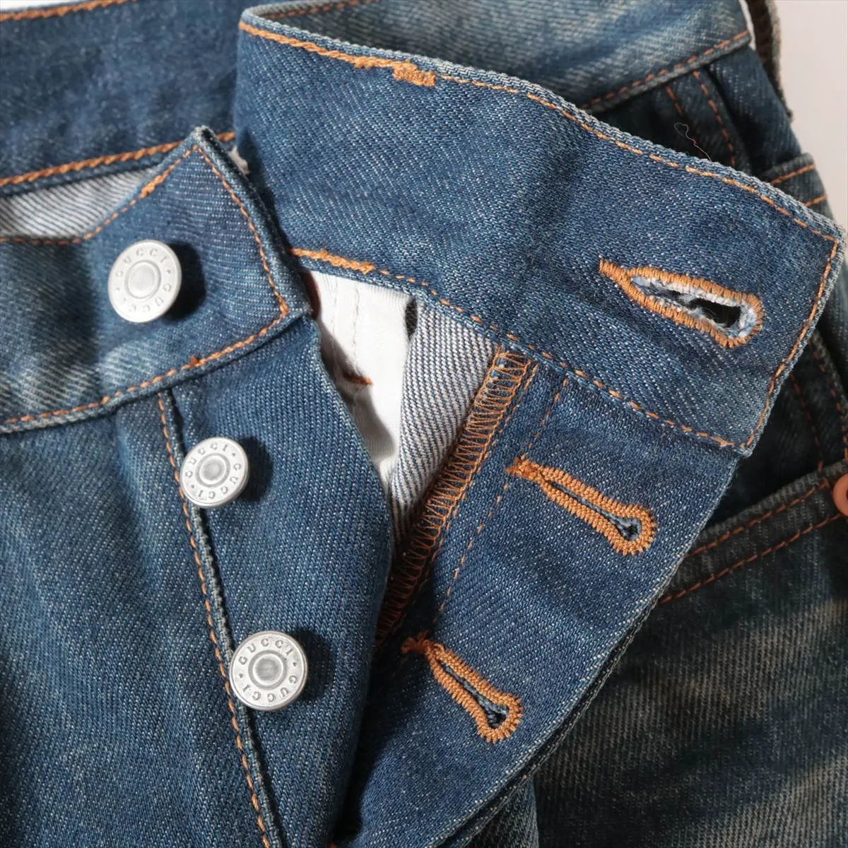 Gucci Dragon Embroidery Denim Pants Distressed Jeans 38 — view 3