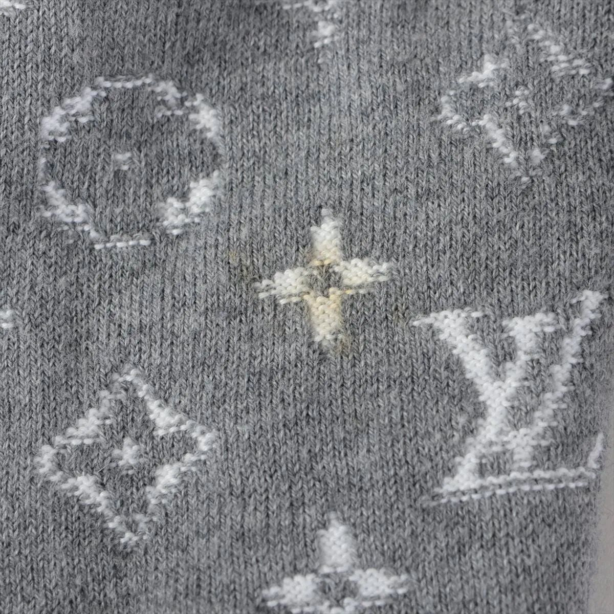 Louis Vuitton Tagged Gradient Monogram Knit Sweater Top Gray — view 7