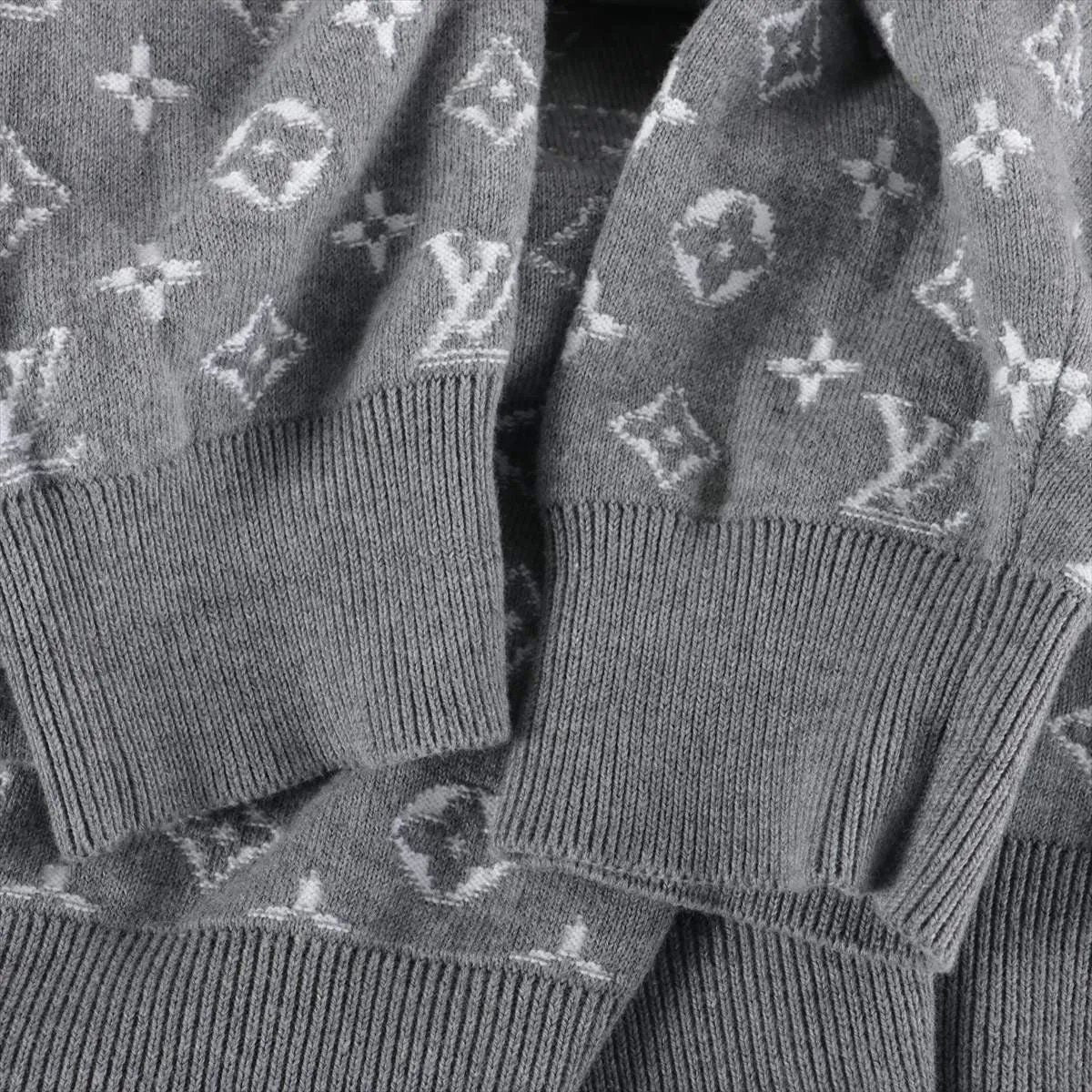 Louis Vuitton Tagged Gradient Monogram Knit Sweater Top Gray — view 8