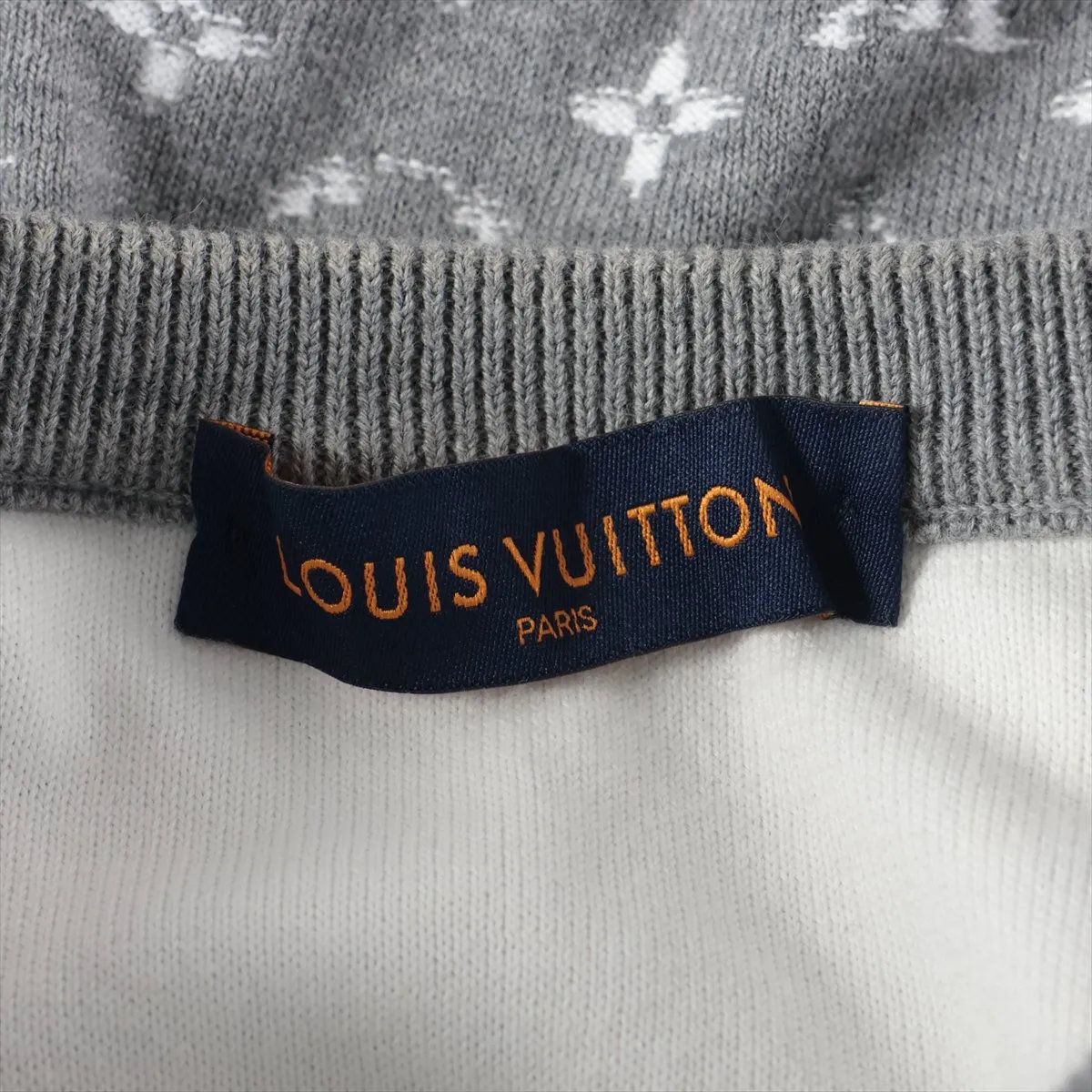 Louis Vuitton Tagged Gradient Monogram Knit Sweater Top Gray — view 5