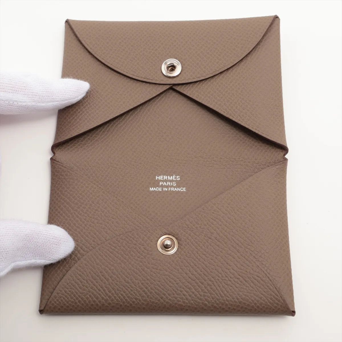 Hermes Calvi Veau Epsom Card Case Business Holder — view 3
