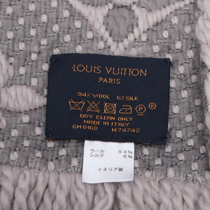 Louis Vuitton Monogram Echarpe Logo Mania Scarf Silk Fringe Gray — view 3
