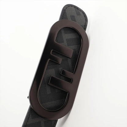 Fendi Zucca Belt FF Pattern Buckle Leather Black Gray — view 5