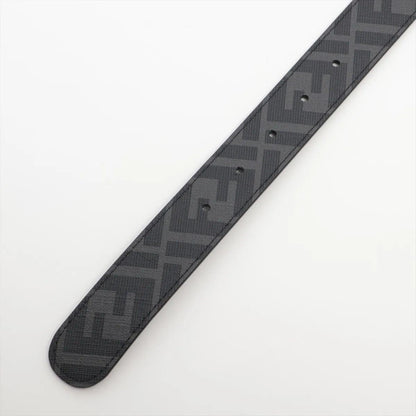 Fendi Zucca Belt FF Pattern Buckle Leather Black Gray — view 3