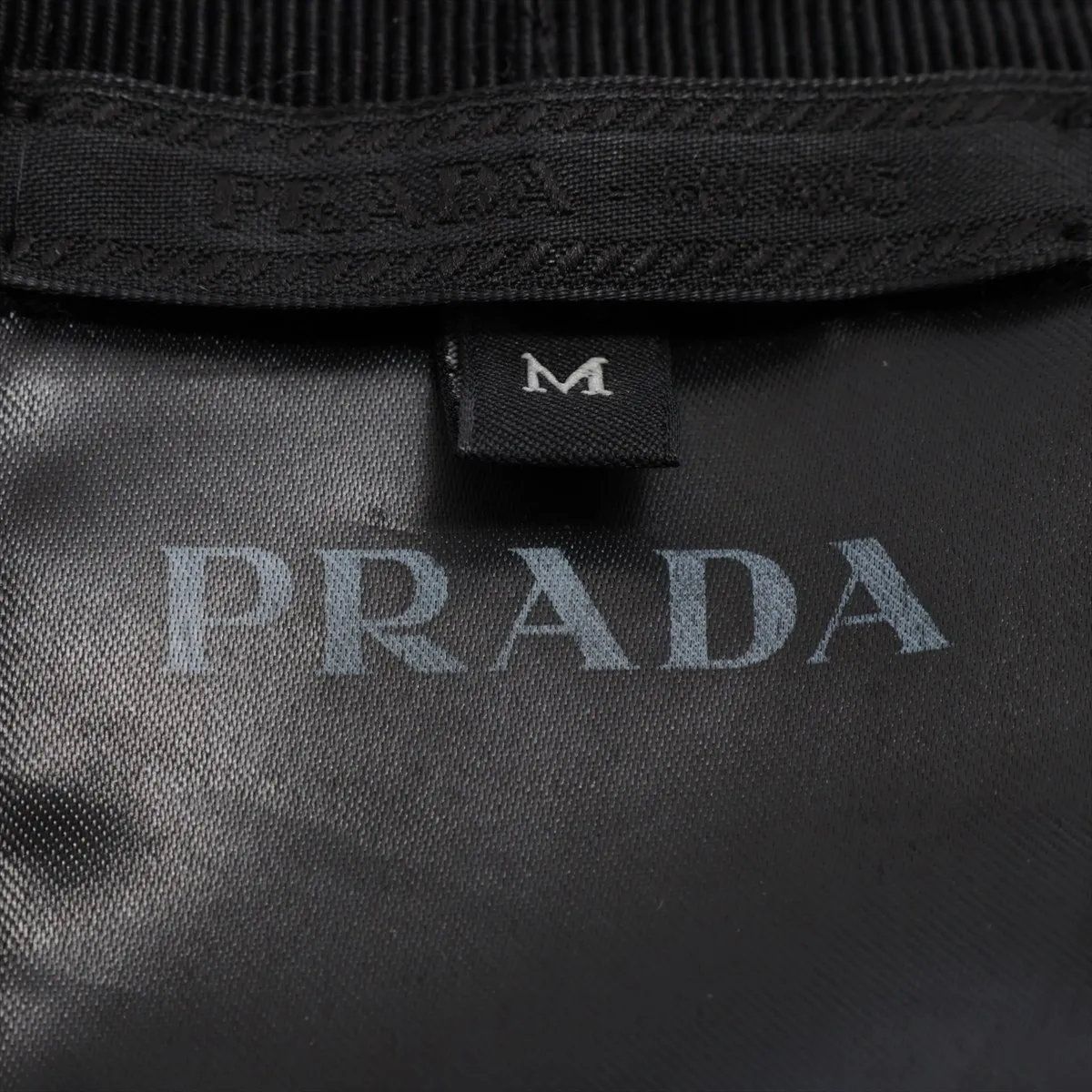 Prada Tag Re-Nylon Triangle Logo Bucket Hat M Hat Black — view 5