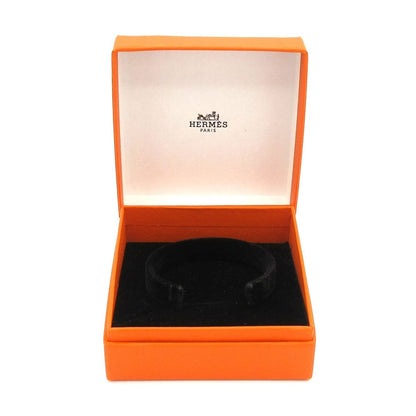 Hermes Bangle Clic Clac Leather Silver Black Bracelet — view 6