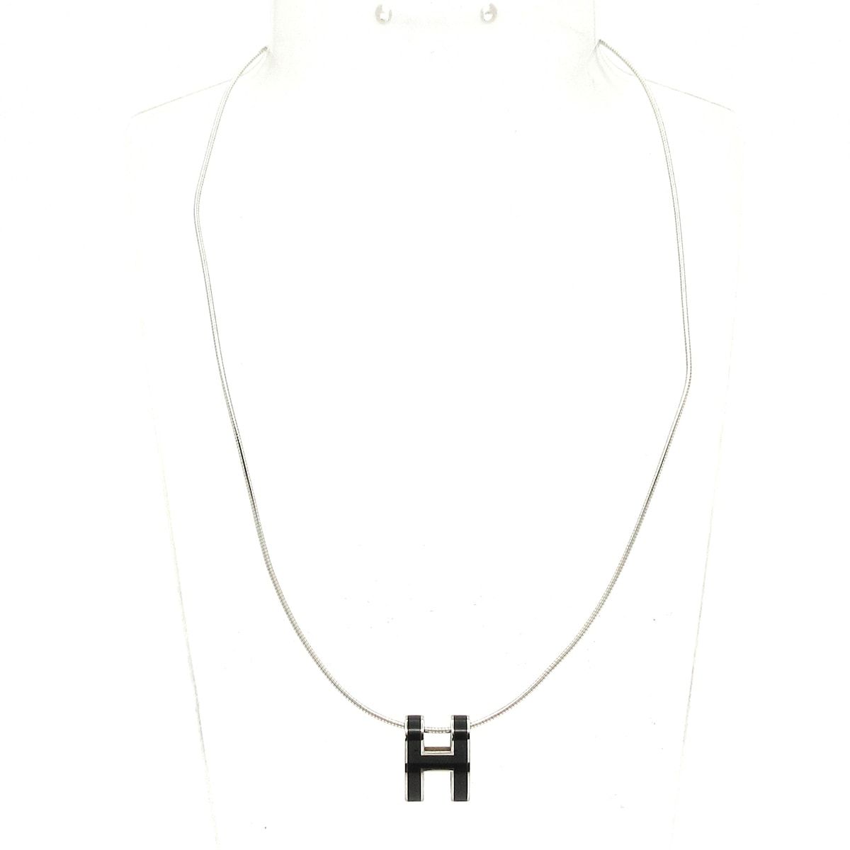 Hermes Necklace Pop Silver Black — view 2