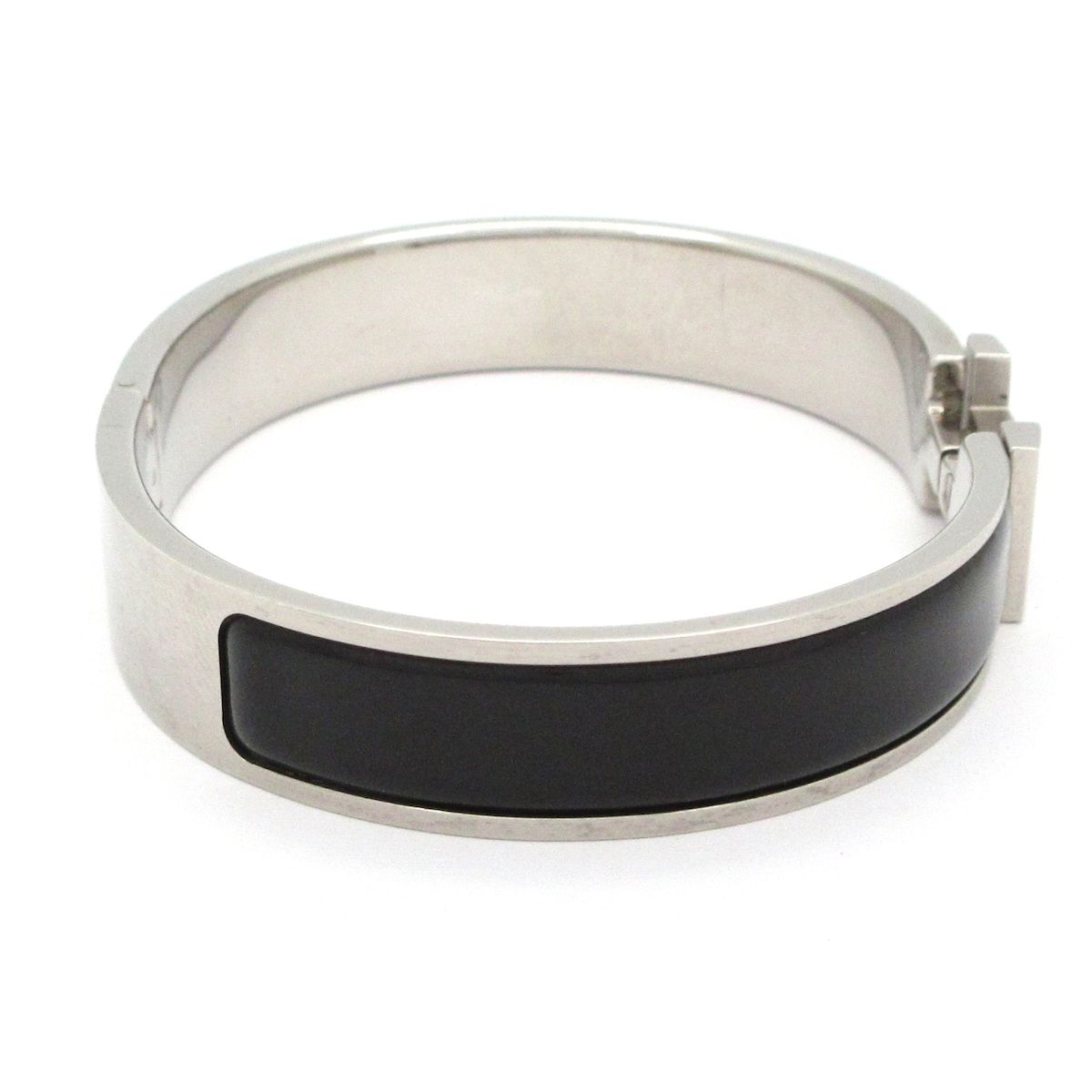Hermes Bangle Click HH Silver Black Bracelet — view 2