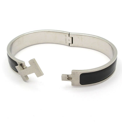 Hermes Bangle Click HH Silver Black Bracelet — view 5
