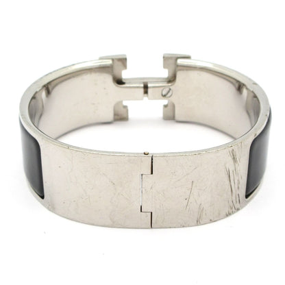 Hermes Bangle Clic Clac Silver Black Bracelet — view 3