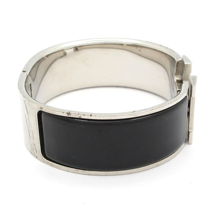 Hermes Bangle Clic Clac Silver Black Bracelet — view 2