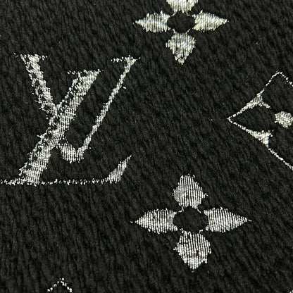 Louis Vuitton Scarf Echarpe Logo Mania Shine Noir Wool Silk — view 4