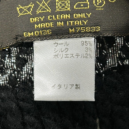 Louis Vuitton Scarf Echarpe Logo Mania Shine Noir Wool Silk — view 3