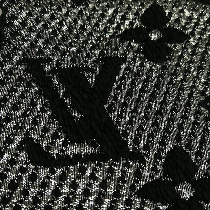 Louis Vuitton Scarf Echarpe Logo Mania Shine Noir Wool Silk — view 5