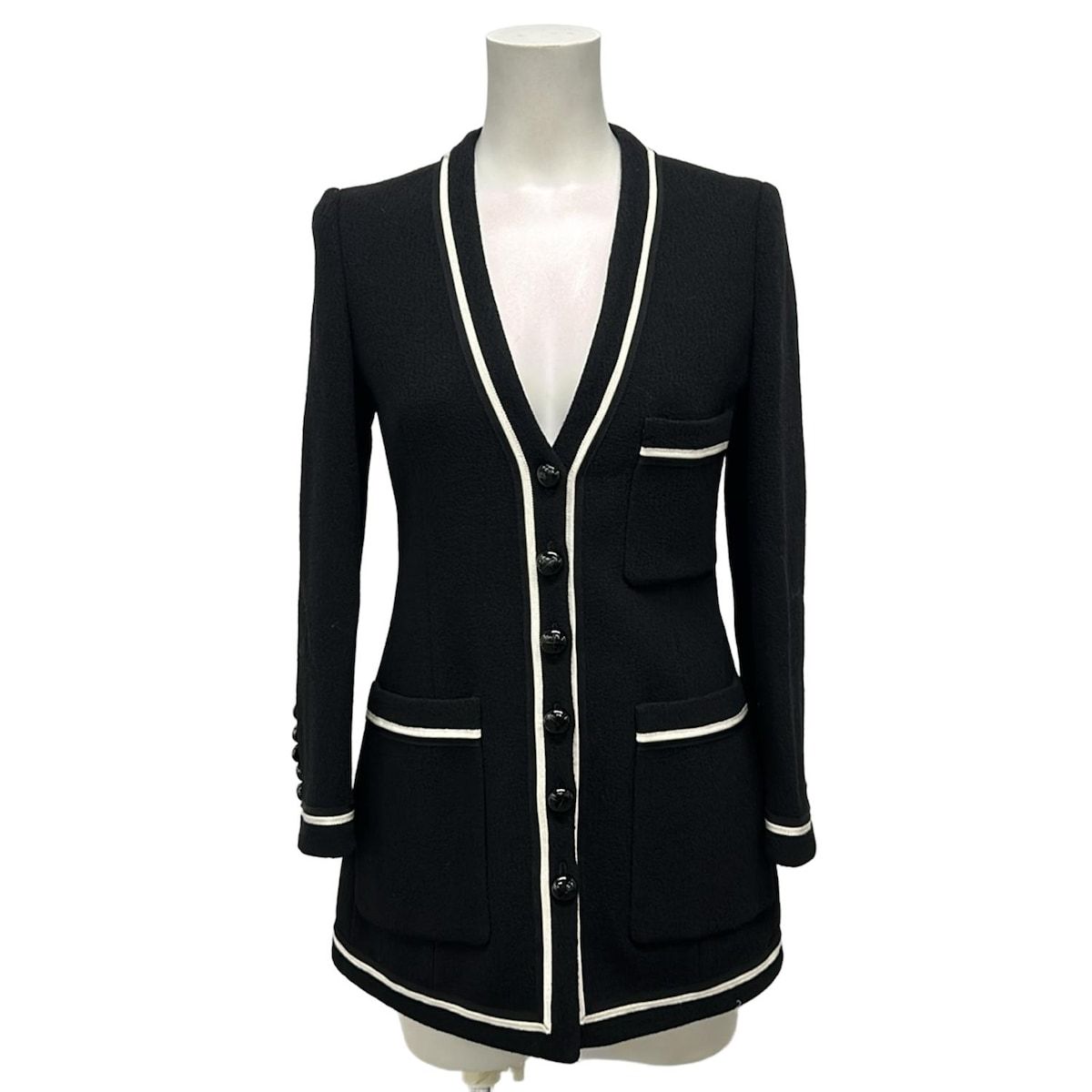 Gucci Jacket 36 S Black White Long Sleeve Color Name Embroidery Spring Autumn