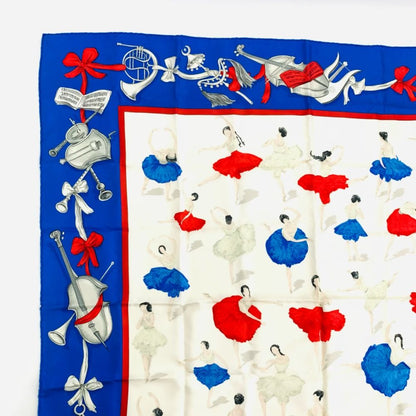 Hermes Carre 90 Silk Scarf la Danse la Dance Ballerina Light Blue — view 2