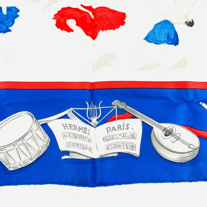Hermes Carre 90 Silk Scarf la Danse la Dance Ballerina Light Blue — view 6