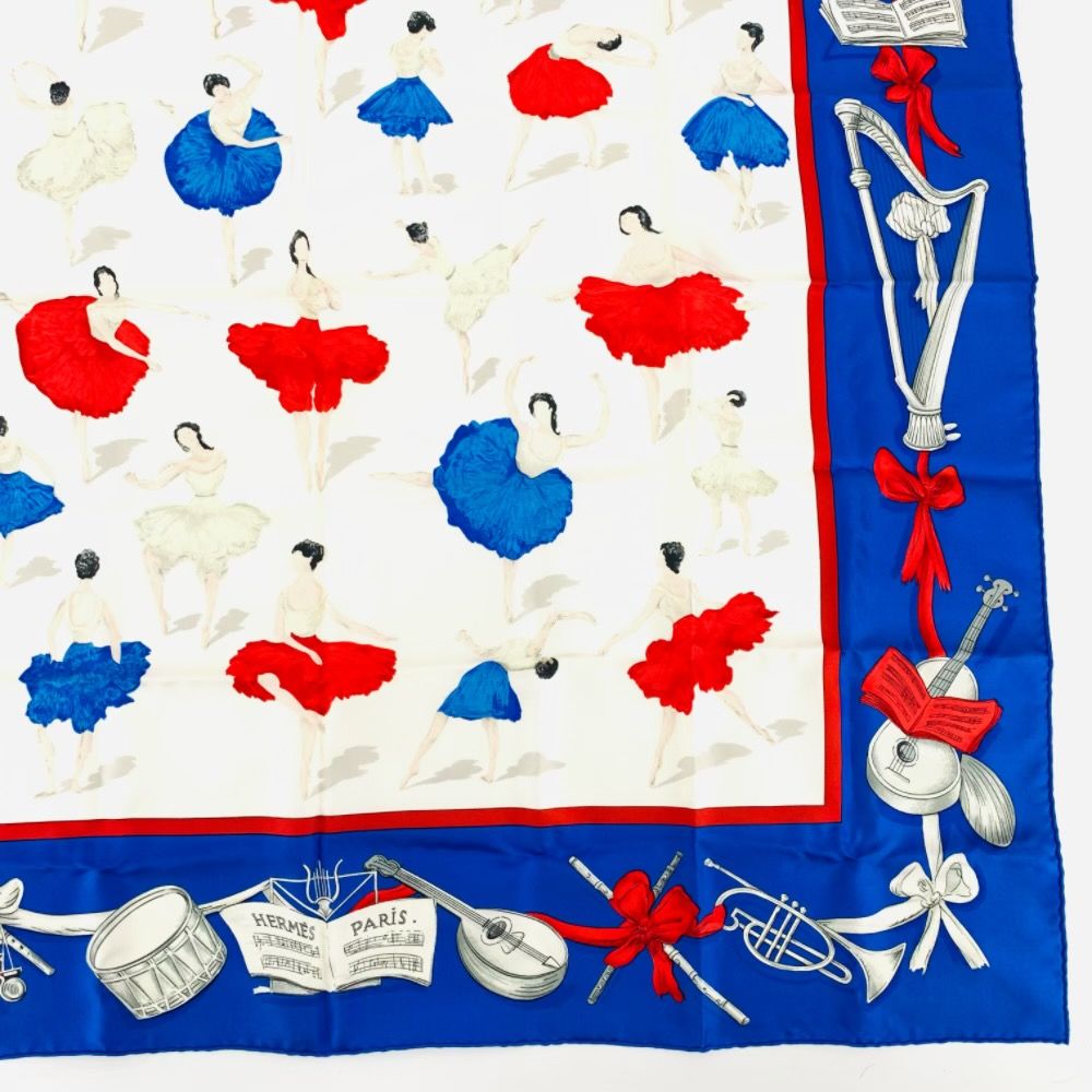 Hermes Carre 90 Silk Scarf la Danse la Dance Ballerina Light Blue — view 5