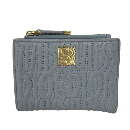 Dior Bifold Wallet Miss Dahlia Light Blue Lambskin