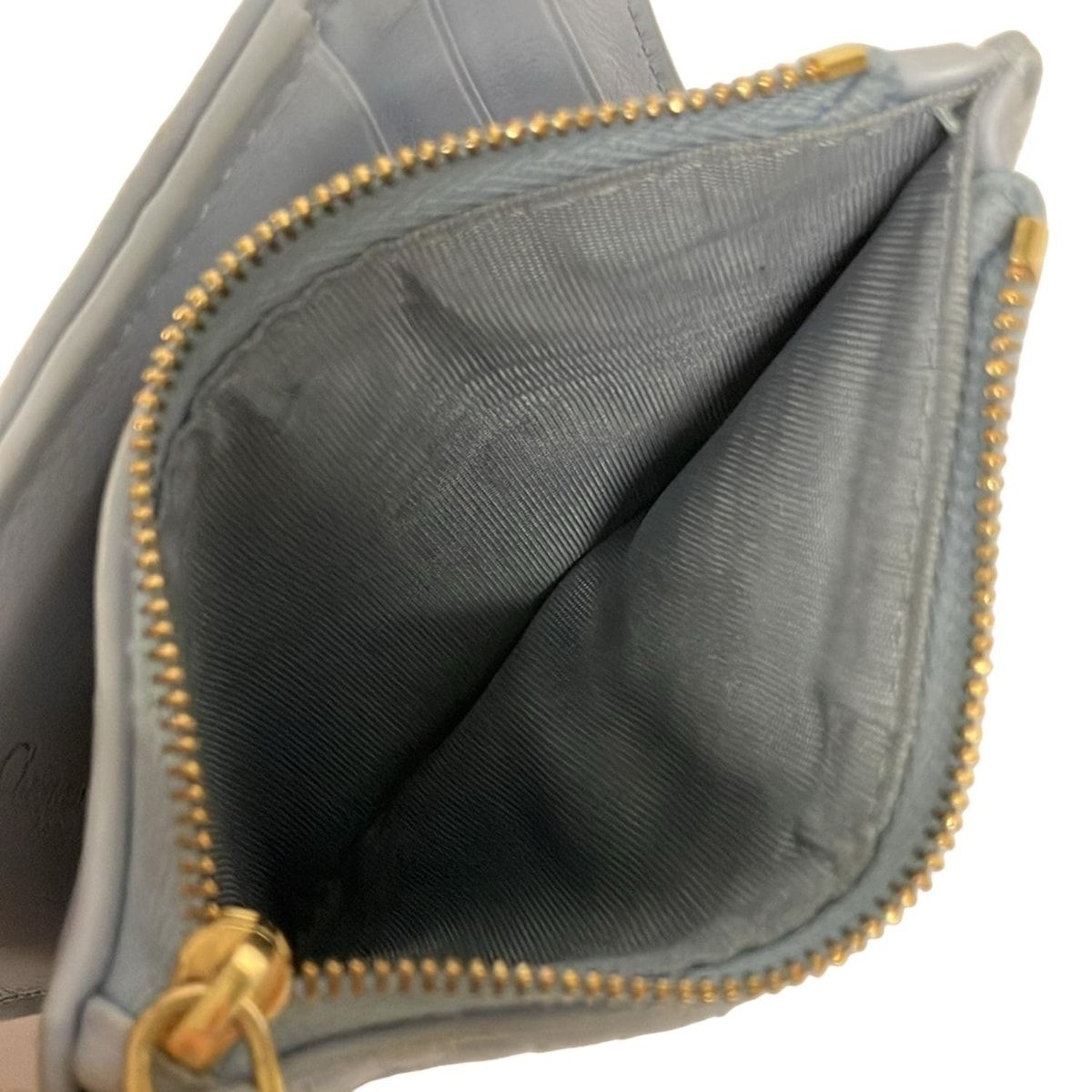 Dior Bifold Wallet Miss Dahlia Light Blue Lambskin — view 4