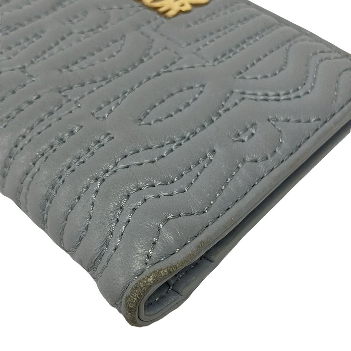 Dior Bifold Wallet Miss Dahlia Light Blue Lambskin — view 6