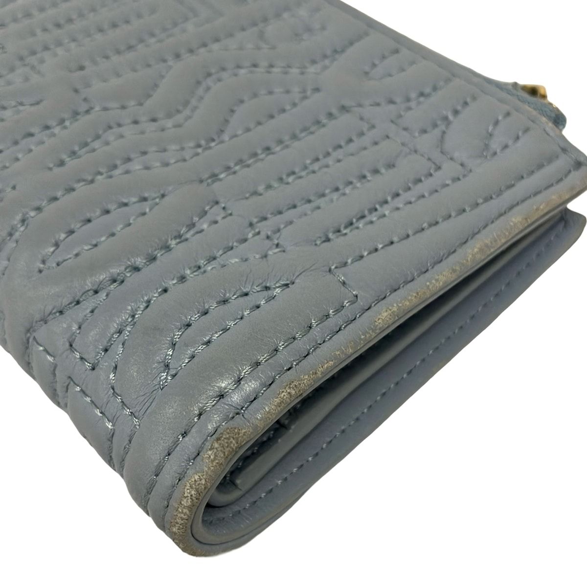 Dior Bifold Wallet Miss Dahlia Light Blue Lambskin — view 7