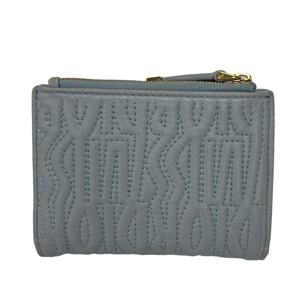 Dior Bifold Wallet Miss Dahlia Light Blue Lambskin — view 2