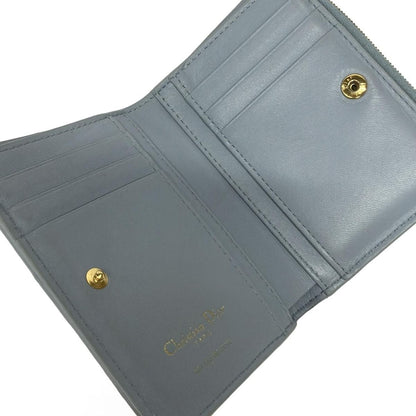 Dior Bifold Wallet Miss Dahlia Light Blue Lambskin — view 3