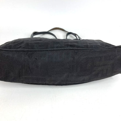Fendi Handbag FF Logo Leather Nylon Black — view 5