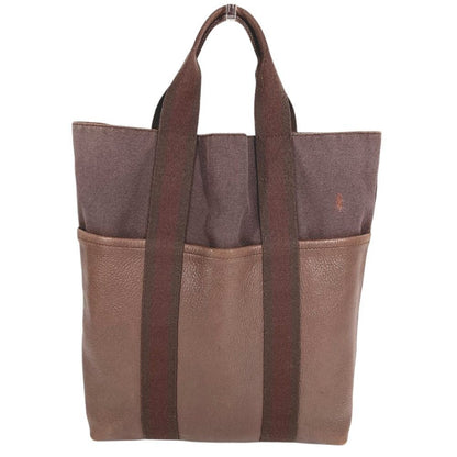 Hermes Handbag Fourre Tout Cabas Leather Canvas Brown
