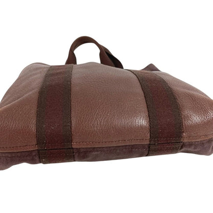 Hermes Handbag Fourre Tout Cabas Leather Canvas Brown — view 6