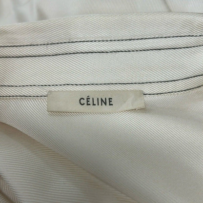 Celine Long Sleeve Shirt Blouse 36 S Ivory Silk — view 3
