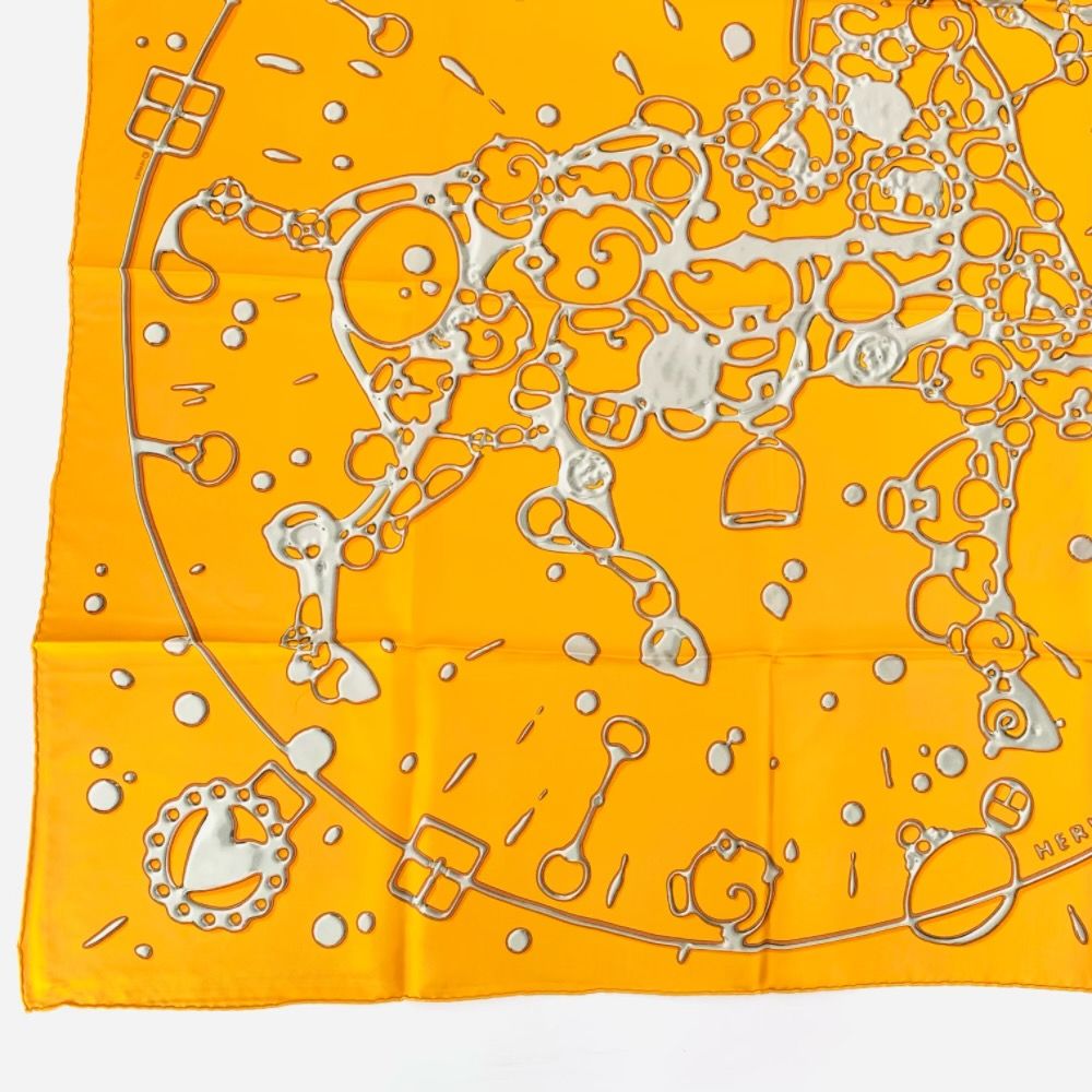 Hermes Carre 90 Silk Scarf Cheval Fusion Orange — view 4