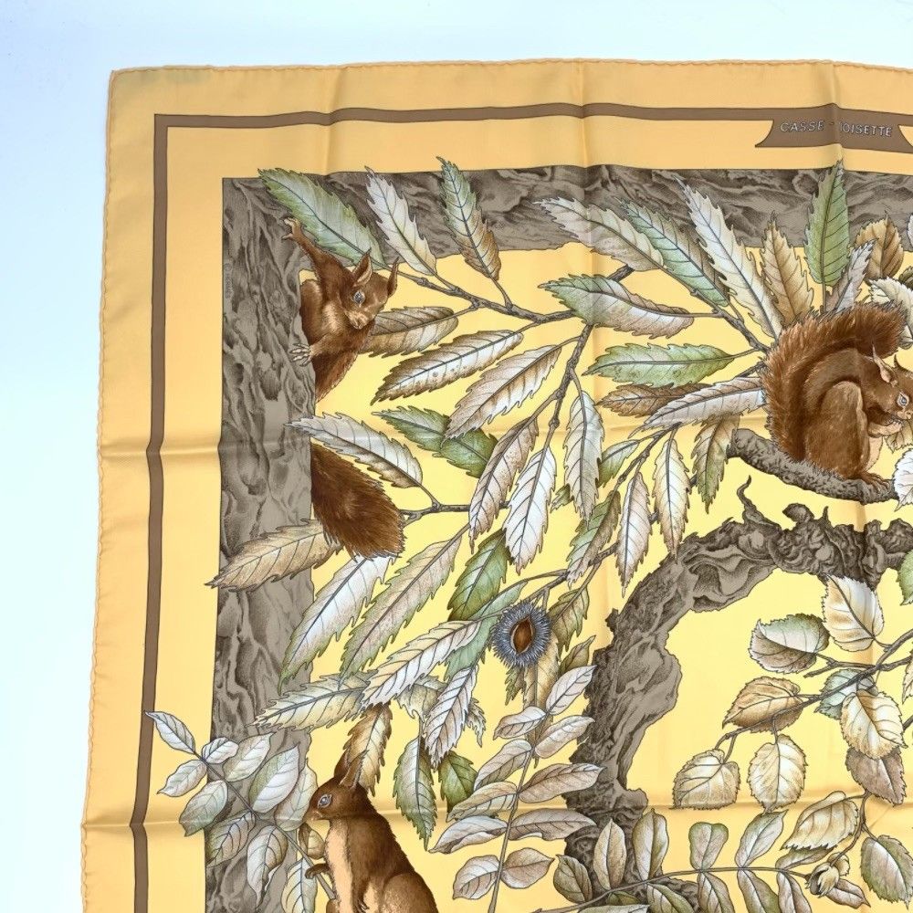 Hermes Carre 90 Silk Scarf Casse Noisette Nutcracker — view 2