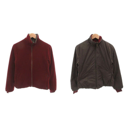 Moncler Jacket Reversible Fleece Zip Up XS Red Gray
