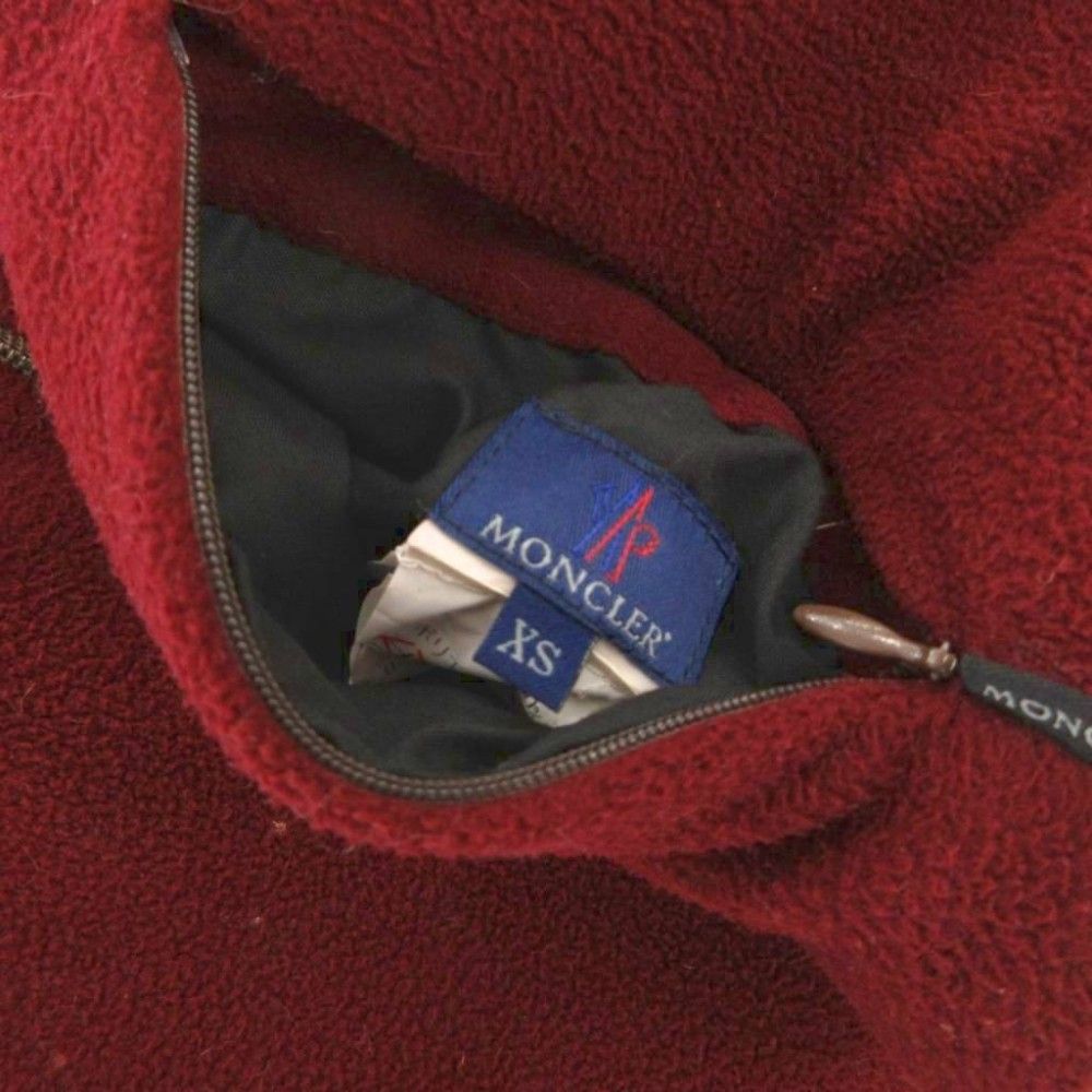 Moncler Jacket Reversible Fleece Zip Up XS Red Gray — view 4