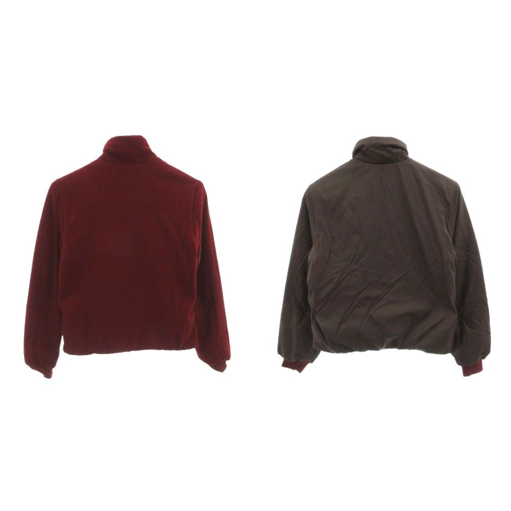 Moncler Jacket Reversible Fleece Zip Up XS Red Gray — view 2