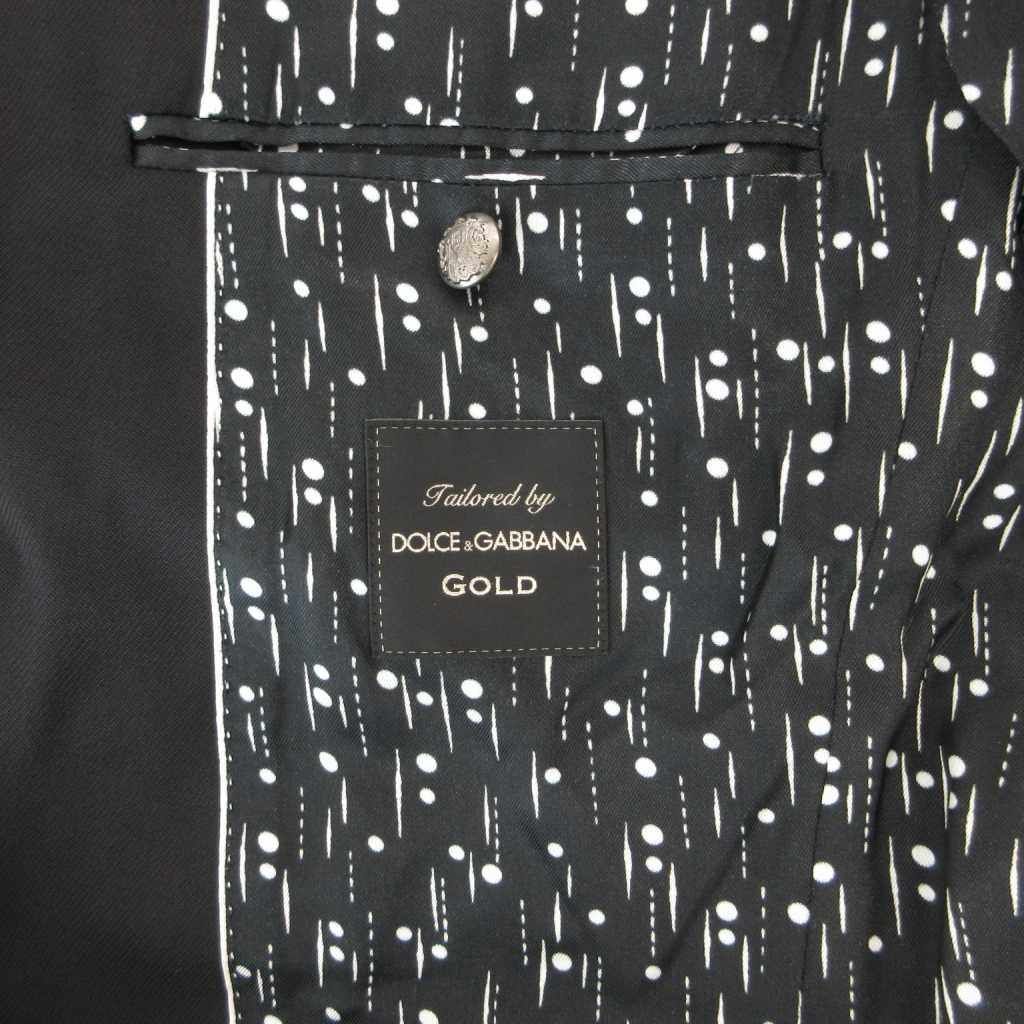Dolce & Gabbana Gold Tailored Jacket Blazer Single Wool Silver Button 48 Black — view 5