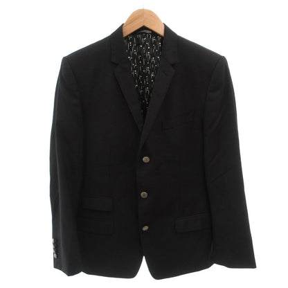 Dolce & Gabbana Gold Tailored Jacket Blazer Single Wool Silver Button 48 Black